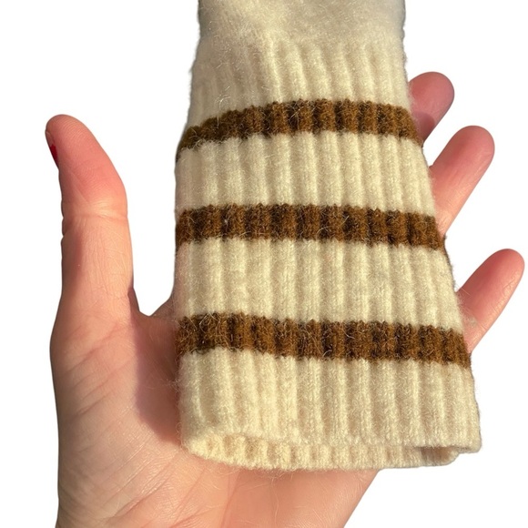 Banana Republic Puffed Sleeve Striped Sweater Oversized Size Small Alpaca Wool - Picture 5 of 8